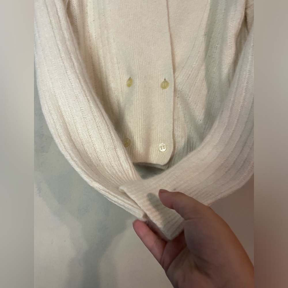 VTG rebecca lynn women’s cardigan sweater buttons silk rabbit hair wool sz PL - Picture 2 of 8